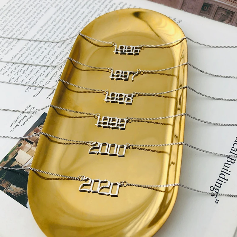 Birthday Number Year Pendants 925 Silver Necklace Jewelry Minimalism Chocker Kolye Vintage Collier Bijoux Femme Women Fashion
Birthday Number Year Pendants 925 Silver Necklace Jewelry Minimalism Chocker Kolye Vintage Collier Bijoux Femme Women Fashion