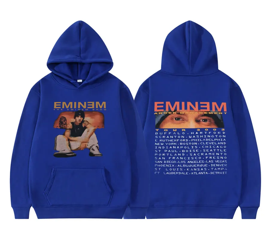 Мужская толстовка Eminem с капюшоном европейский тур 90-х годов в стиле хип-хоп рэп