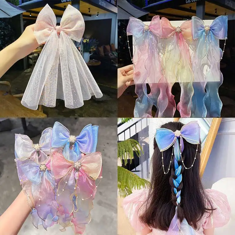 Colorful Chiffon Bow Hair Clip For Girls Children Sweet Long Ribbon Hairpins Decorate Hairgrip Headband Fashion Hair Accessories
Colorful Chiffon Bow Hair Clip For Girls Children Sweet Long Ribbon Hairpins Decorate Hairgrip Headband Fashion Hair Accessories