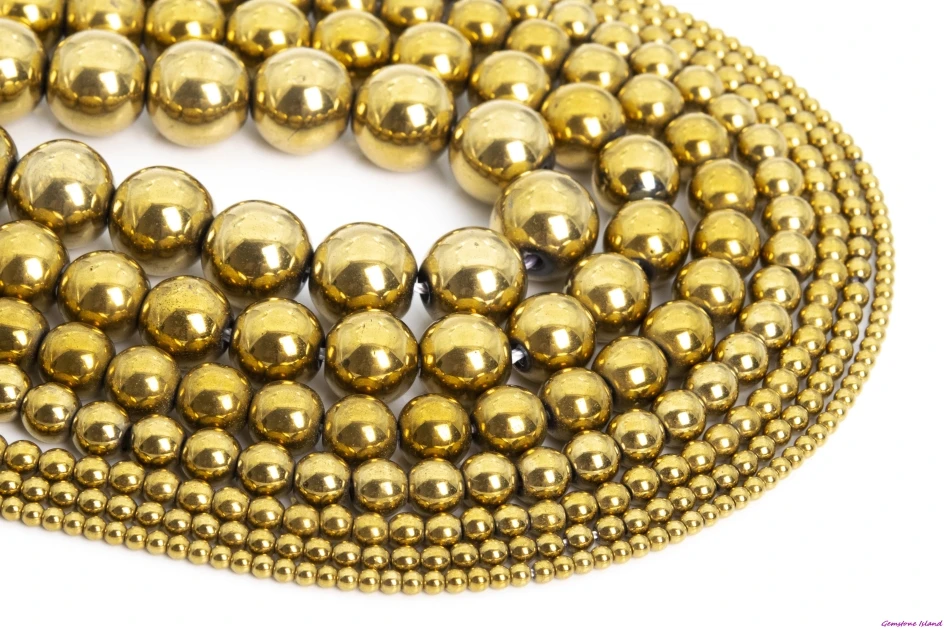 GemIsland,Gold Hematite Beads Gemstone Loose Beads Round Shape Size Options 6/8/10/12mm for Jewelry Making
GemIsland,Gold Hematite Beads Gemstone Loose Beads Round Shape Size Options 6/8/10/12mm for Jewelry Making