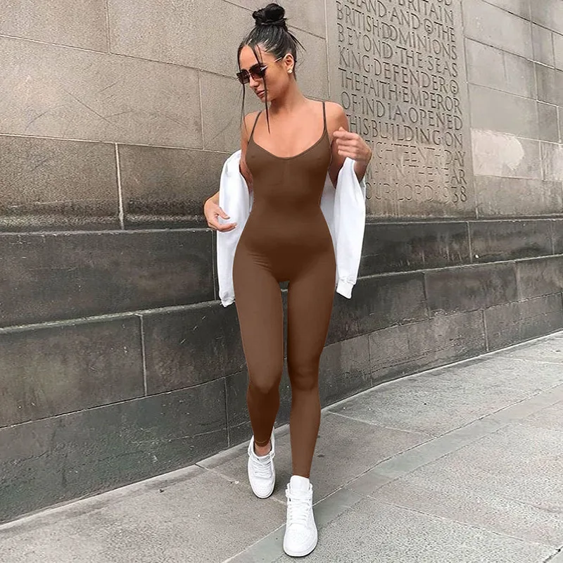 2021 Summer Fashion Solid Color Sports Jumpsuit Women Backless Sleeveless One Piece Overalls for Women One Piece Outfits
2021 Summer Fashion Solid Color Sports Jumpsuit Women Backless Sleeveless One Piece Overalls for Women One Piece Outfits