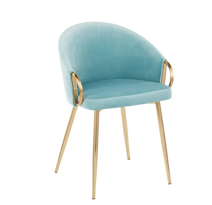 Modern Style Dining Chair Blue Sleek Velvet Upholstery Gold Metal Frame Dining Chair
Modern Style Dining Chair Blue Sleek Velvet Upholstery Gold Metal Frame Dining Chair