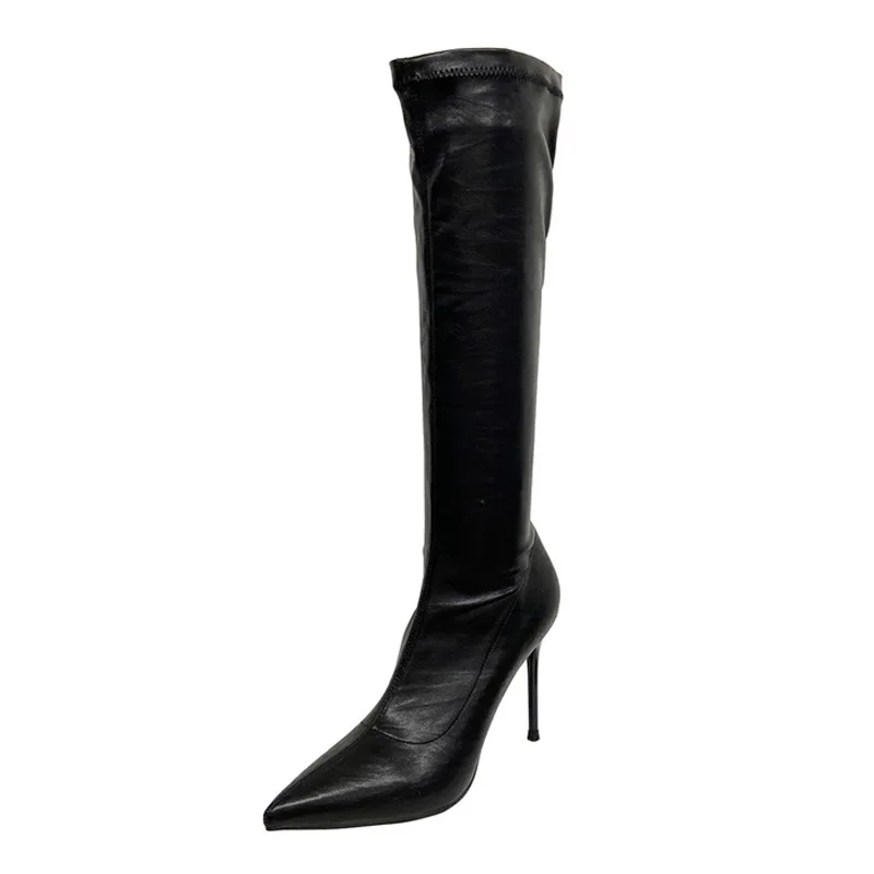 Winter Women's Shoes Solid Color Knight Boots Slip-on Pointed High Cut-out Knight Boots High Heels Boots
Winter Women's Shoes Solid Color Knight Boots Slip-on Pointed High Cut-out Knight Boots High Heels Boots