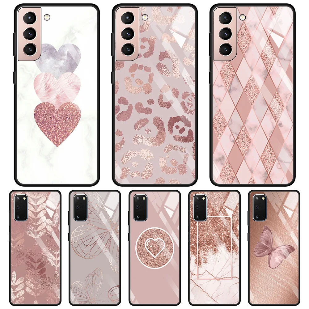 Pink Gold Rose Glitter Hearts Glass Case For Samsung Galaxy S20 S21 FE S21 S20 S10 S9 S8 Plus Ultra 5G S10Lite Phone Shell
Pink Gold Rose Glitter Hearts Glass Case For Samsung Galaxy S20 S21 FE S21 S20 S10 S9 S8 Plus Ultra 5G S10Lite Phone Shell