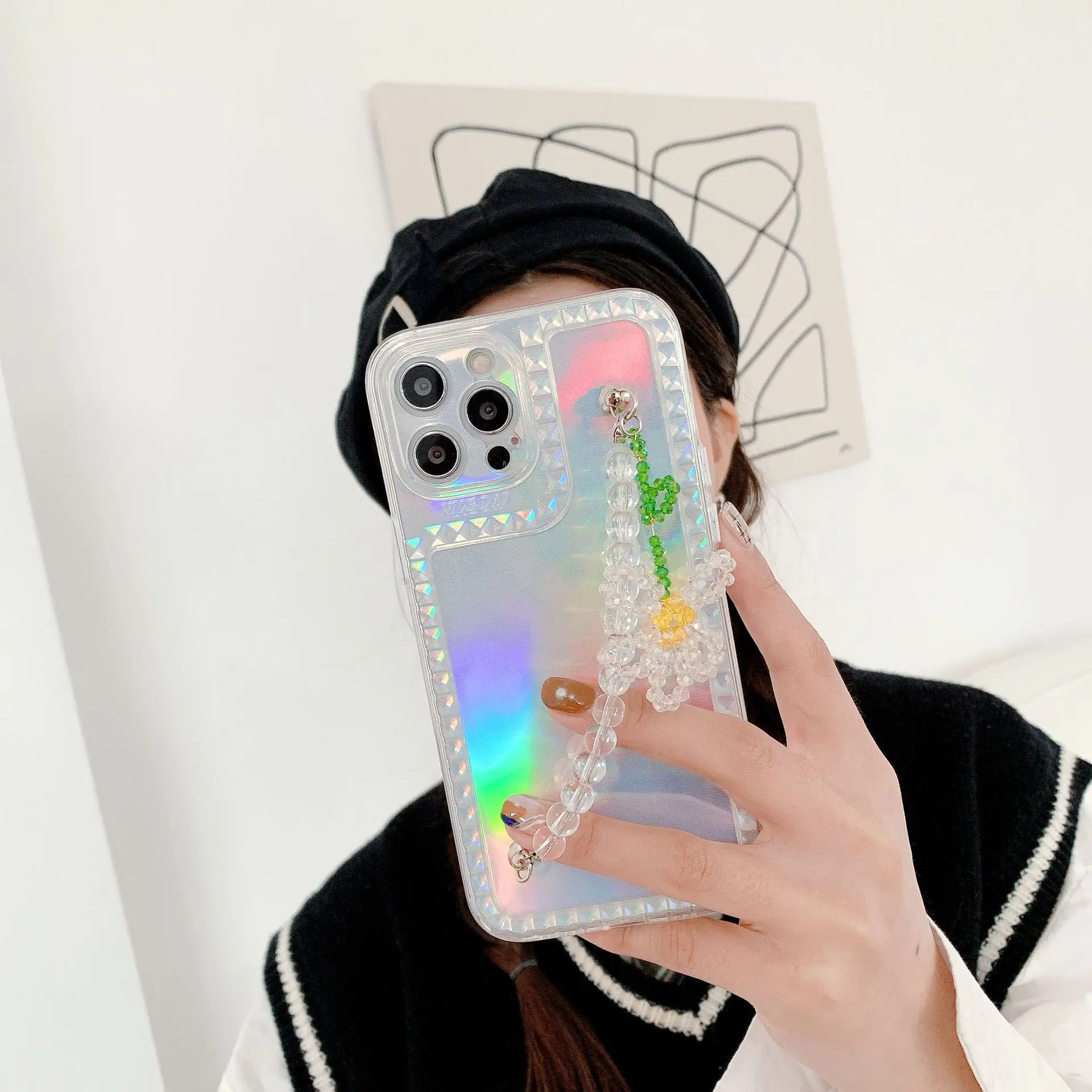 Ins Flower Pearl Bracelet Phone Case For iPhone 11 12 Pro Max Mini SE 2020 6 7 8 Plus XS 6S X XR Laser Transparent Cases Cover
Ins Flower Pearl Bracelet Phone Case For iPhone 11 12 Pro Max Mini SE 2020 6 7 8 Plus XS 6S X XR Laser Transparent Cases Cover
