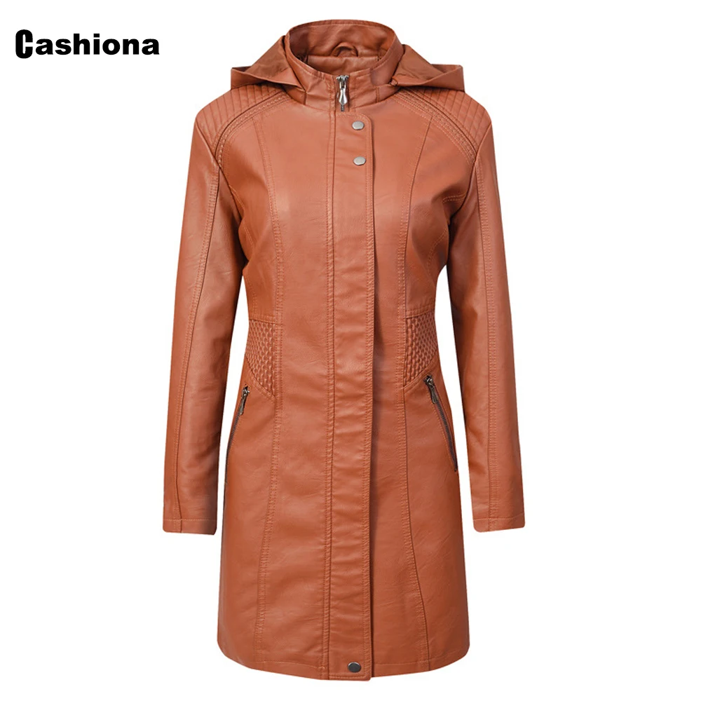 Cashiona 2020 Long Pu Leather Jackets Hoodies femme veste mujer chaqueta leather jacket Women Autumn Outerwear Hooded Coats
Cashiona 2020 Long Pu Leather Jackets Hoodies femme veste mujer chaqueta leather jacket Women Autumn Outerwear Hooded Coats