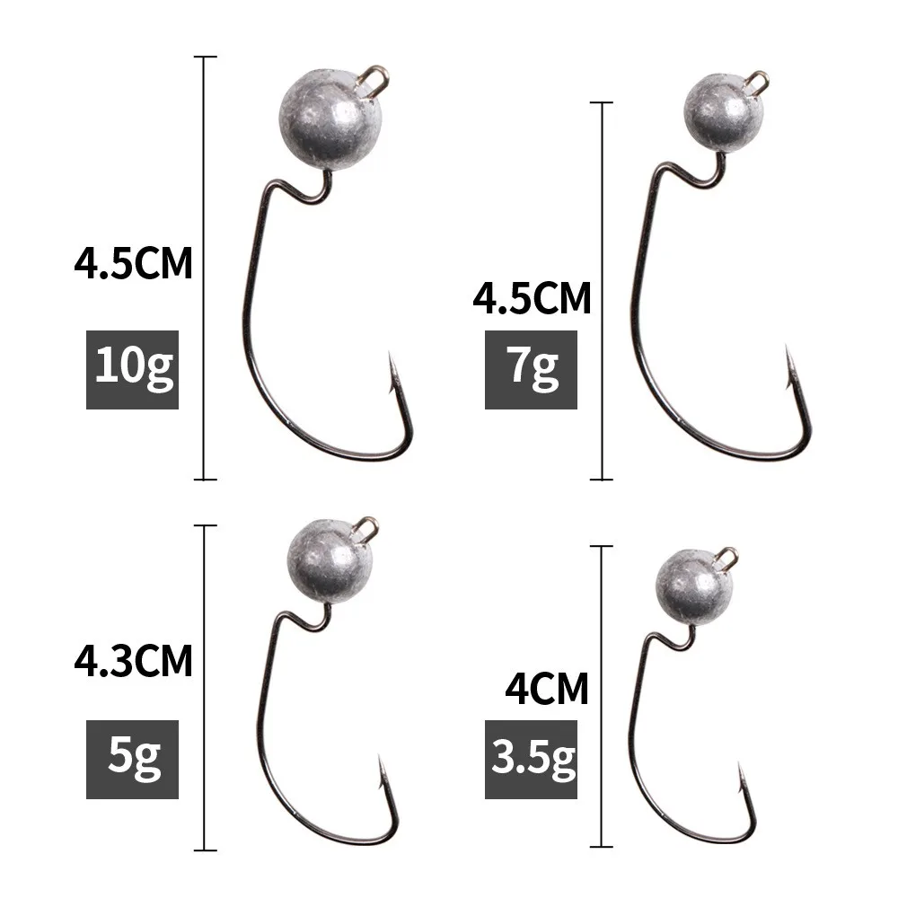 5pcs Fishing Weights Offset Jig Heads Hooks 3.5/5/7/10g Weedless For Soft Lures Fishing Equipment Terminal Tackle Tools
5pcs Fishing Weights Offset Jig Heads Hooks 3.5/5/7/10g Weedless For Soft Lures Fishing Equipment Terminal Tackle Tools