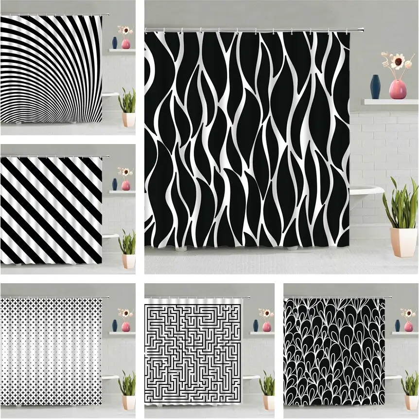 Modern Geometry Shower Curtain Black White Stripe Mosaic 3D Printed Waterproof Bathroom Screen Wall Hanging Curtains Home Decor
Modern Geometry Shower Curtain Black White Stripe Mosaic 3D Printed Waterproof Bathroom Screen Wall Hanging Curtains Home Decor