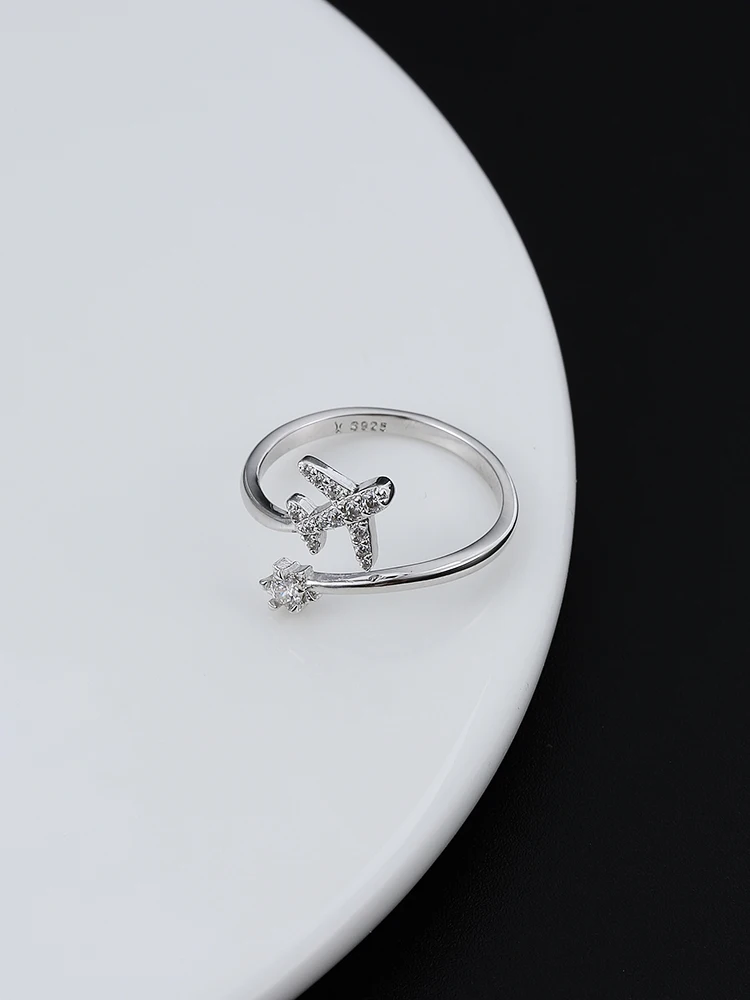 GOMAYA Genuine 925 Sterling Silver Flying Plane Open Rings For Women Cubic Zirconia Adjustable Birthday Ring Gift Fine Jewelry
GOMAYA Genuine 925 Sterling Silver Flying Plane Open Rings For Women Cubic Zirconia Adjustable Birthday Ring Gift Fine Jewelry