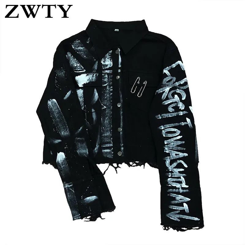 ZWTY Brand Streetwear Women Denim Jacket Fashion Graffiti Print Long sleeve Jeans Jacket Female Loose Hip hop Jeans Coat Jackets
ZWTY Brand Streetwear Women Denim Jacket Fashion Graffiti Print Long sleeve Jeans Jacket Female Loose Hip hop Jeans Coat Jackets