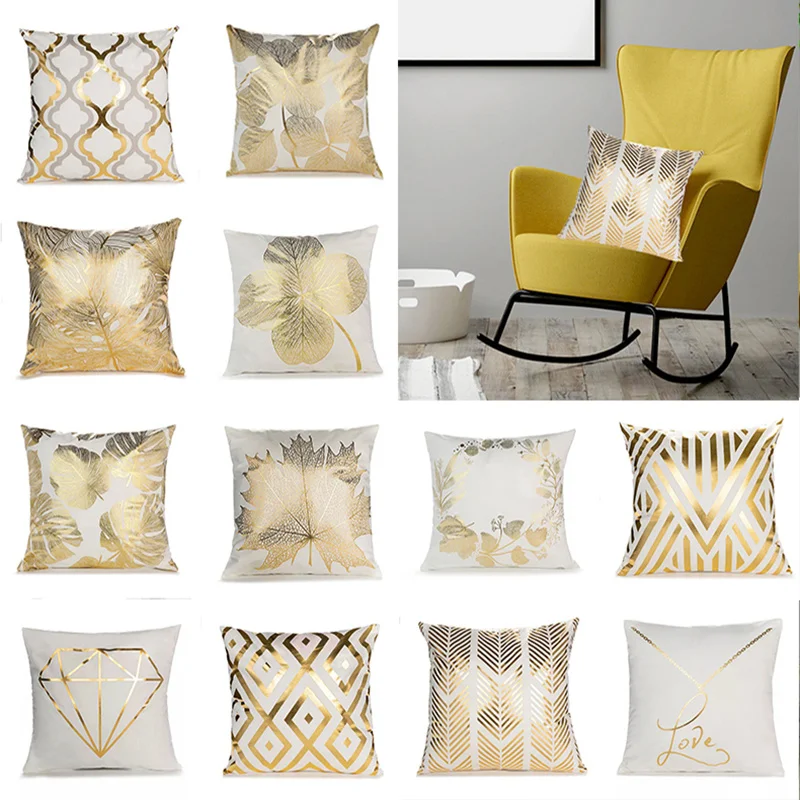 Gold Leaves Print Pillow Cover Home Cotton Pillowcase Cushion Decorative Cushions for Sofa Seat Covers Throw Pillow Case
Gold Leaves Print Pillow Cover Home Cotton Pillowcase Cushion Decorative Cushions for Sofa Seat Covers Throw Pillow Case