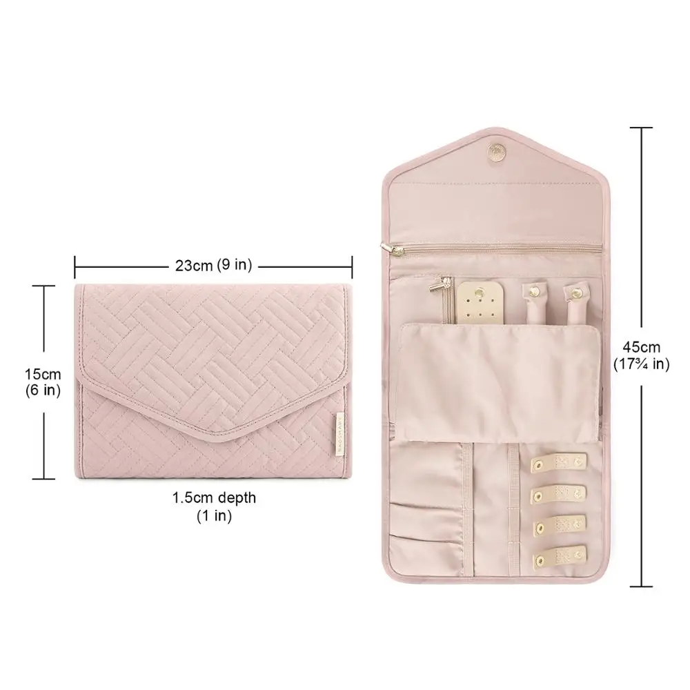 ECOSUSI Women Jewelry Bag Small Travel Rolls Lightweight Organizer for Necklace Holder Earring Ring Storage | Багаж и сумки