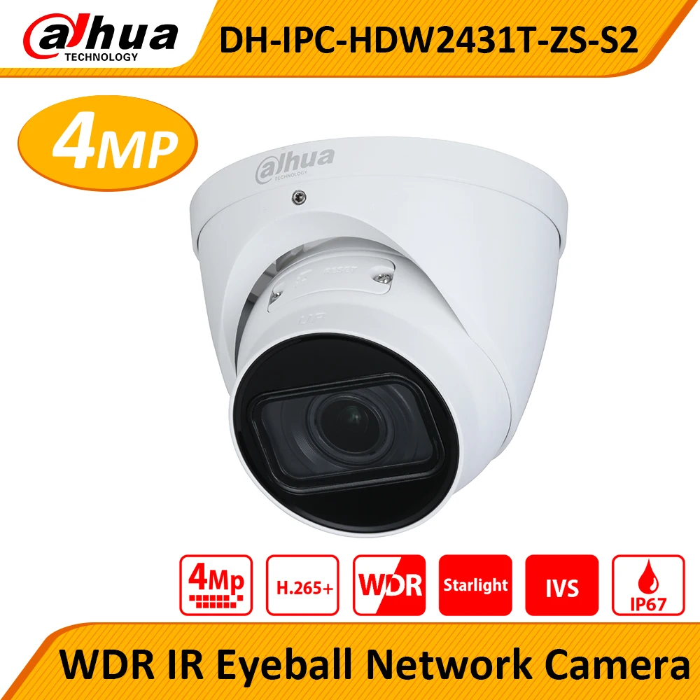 Original DH with logo Starlight 4MP IPC-HDW2431T-ZS-S2 Motorized Lens IR Eyeball Network Camera HDW2431T-ZS-S2
Original DH with logo Starlight 4MP IPC-HDW2431T-ZS-S2 Motorized Lens IR Eyeball Network Camera HDW2431T-ZS-S2