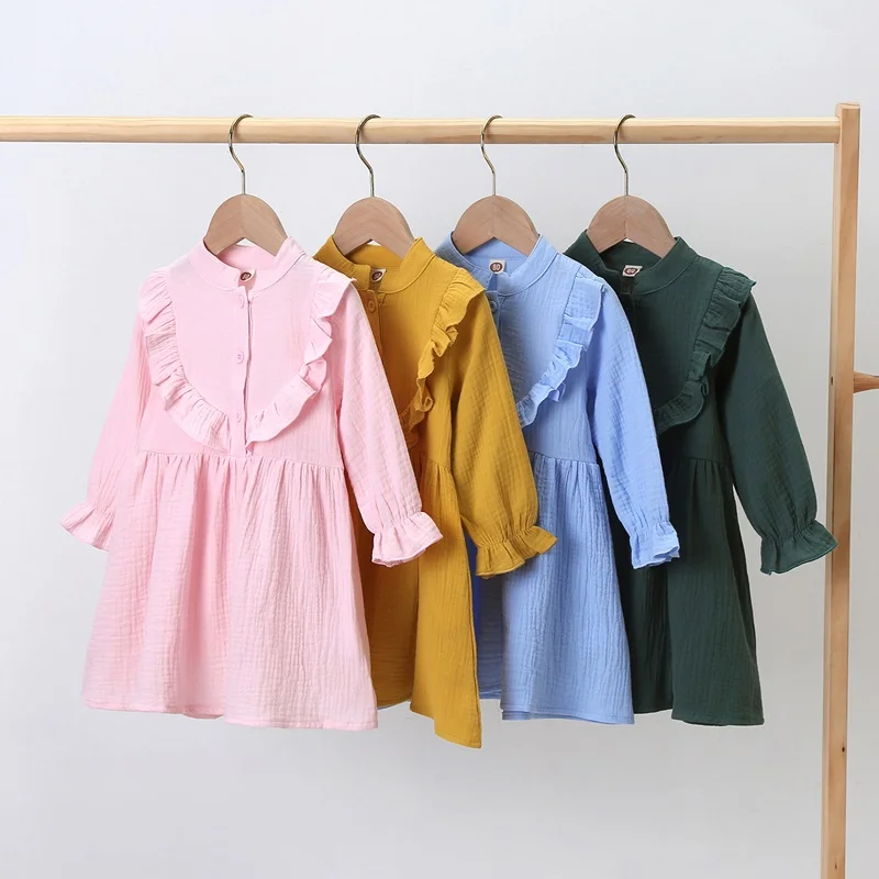 New Kids Dresses for Girl Sweet Solid Ruffles Long Lantern Sleeve Princess Girl Dress Birthday Party Toddler Clothes Fall 1-6Y
New Kids Dresses for Girl Sweet Solid Ruffles Long Lantern Sleeve Princess Girl Dress Birthday Party Toddler Clothes Fall 1-6Y