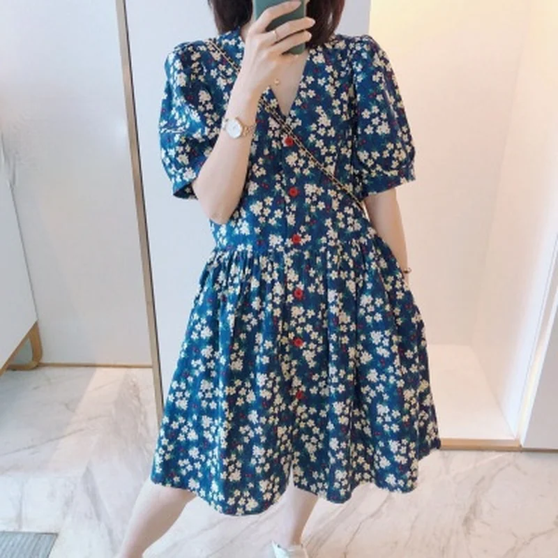 Cherry Floral Dress Summer Women Loose Slim Waist Short Sleeve Cottagecore Dress Student New Sweet Cute High Waist Chiffon Dress
Cherry Floral Dress Summer Women Loose Slim Waist Short Sleeve Cottagecore Dress Student New Sweet Cute High Waist Chiffon Dress