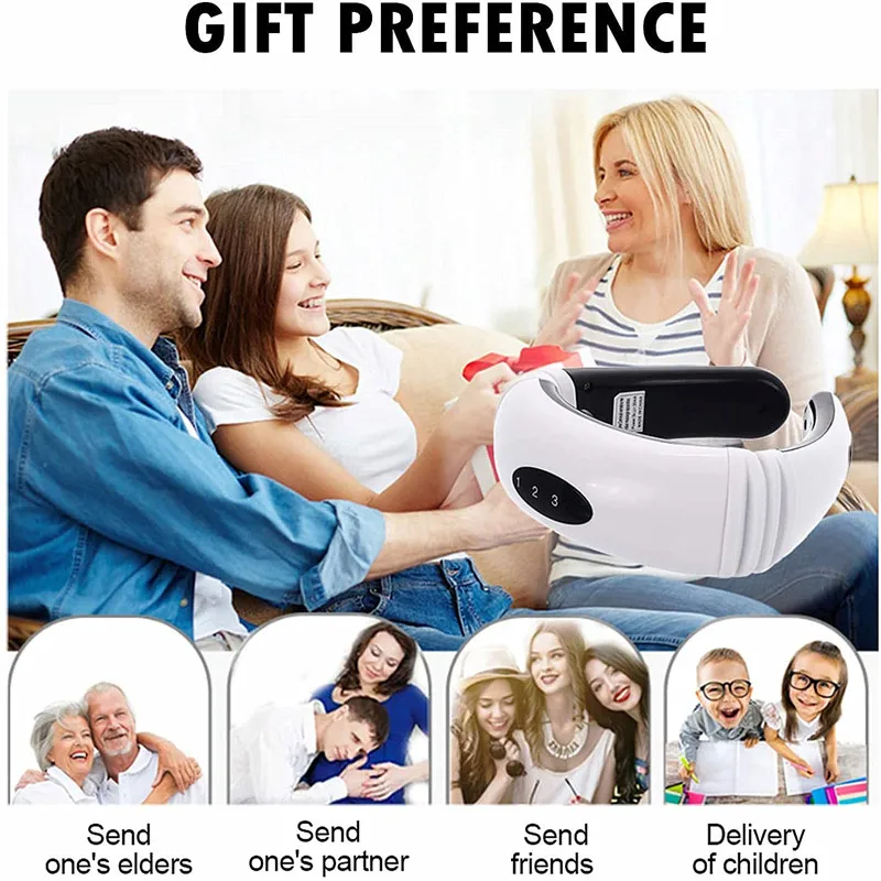 Electric pulse neck and back massager far-infrared heating analgesic tool for health care and relaxation 
Electric pulse neck and back massager far-infrared heating analgesic tool for health care and relaxation