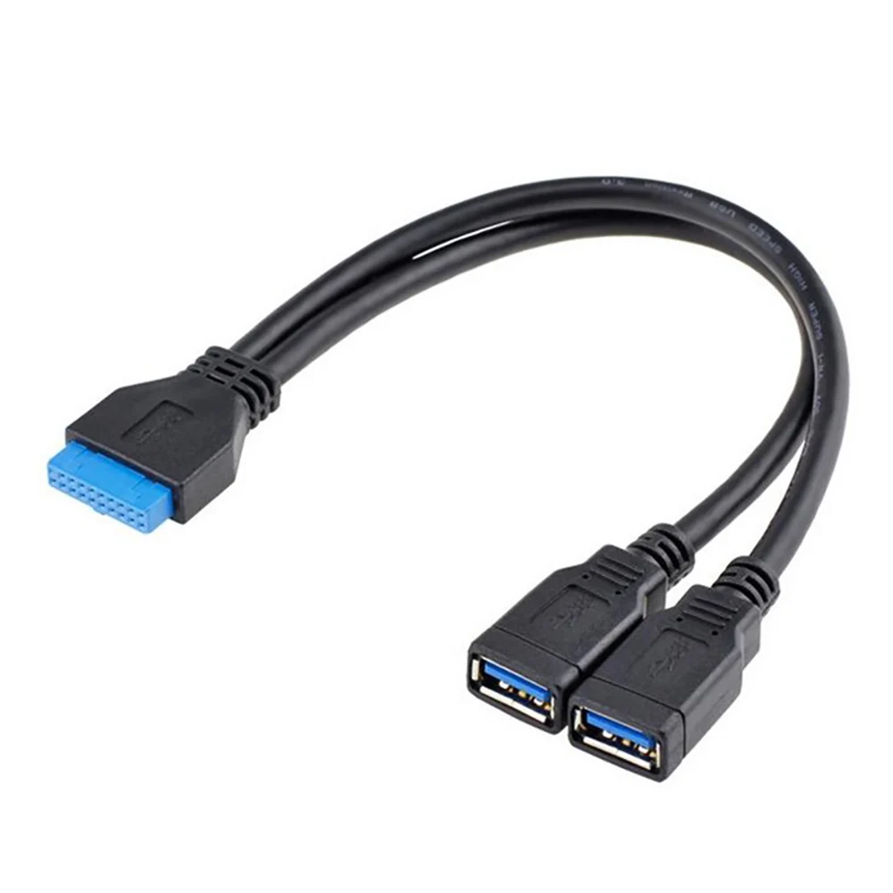 USB3.0 20pin Header Motherboard to 2 ports USB 3.0 Female cable for front panel 25cm black color
USB3.0 20pin Header Motherboard to 2 ports USB 3.0 Female cable for front panel 25cm black color