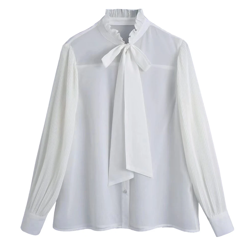 Xitimeao Women Fashion With Bow Tied Ruffled Loose Blouses Vintage Pleated Sleeve Button-up Female Shirts Blusas Chic Tops
Xitimeao Women Fashion With Bow Tied Ruffled Loose Blouses Vintage Pleated Sleeve Button-up Female Shirts Blusas Chic Tops