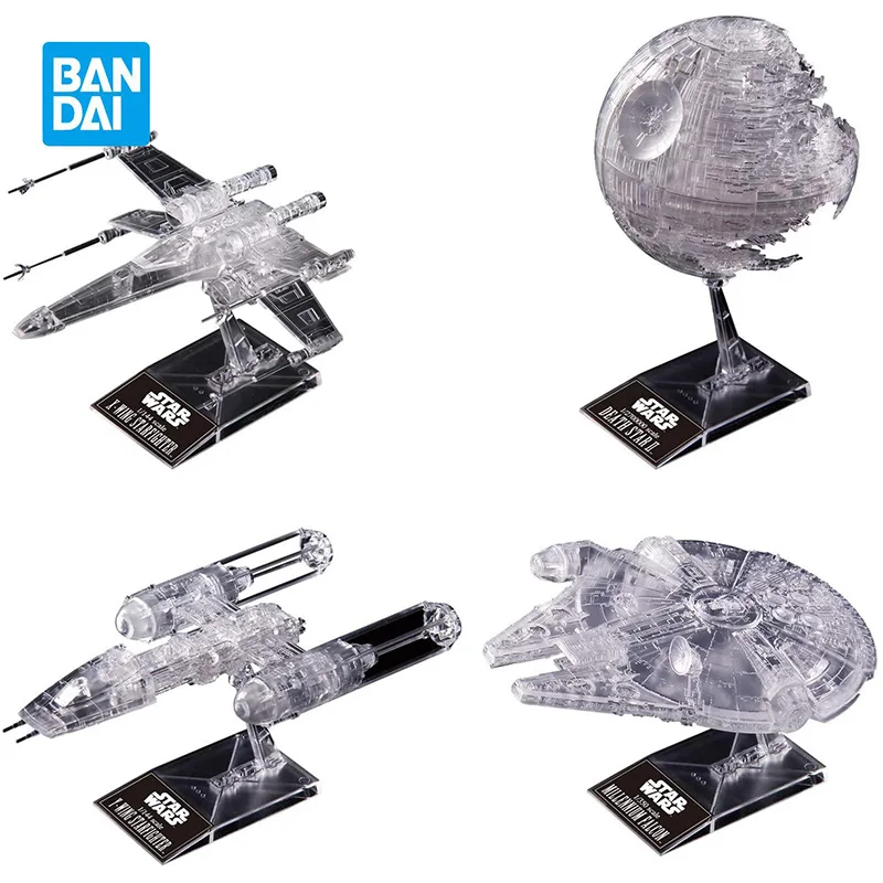 

1/144 Bandai Original Star Wars Return of The Jedi Clear Vehicle Set Spirits VM X-Wing Starfighter Millennium Falcon toys for