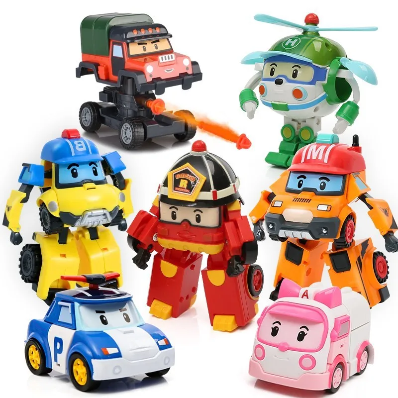 6pcs/Set Robocar Poli Korea Toys Transformation Robot Poli Amber Roy Car Model Anime Action Figure Doll Toys For Children Gift
6pcs/Set Robocar Poli Korea Toys Transformation Robot Poli Amber Roy Car Model Anime Action Figure Doll Toys For Children Gift