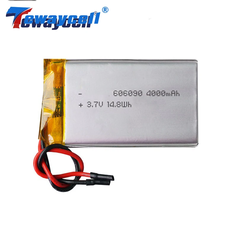 Tewaycell Rechargeable 606090 4000mAh Capacity Batteries 606090 Lipo Battery 3.7v Polymer Battery
Tewaycell Rechargeable 606090 4000mAh Capacity Batteries 606090 Lipo Battery 3.7v Polymer Battery