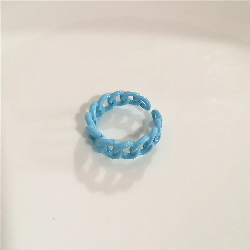 2021 Korea New Fashion Punk Blue Pink Green Geometric Hollow Chain Ring For Women Girls Summer Party Jewelry Gift Accessories
2021 Korea New Fashion Punk Blue Pink Green Geometric Hollow Chain Ring For Women Girls Summer Party Jewelry Gift Accessories