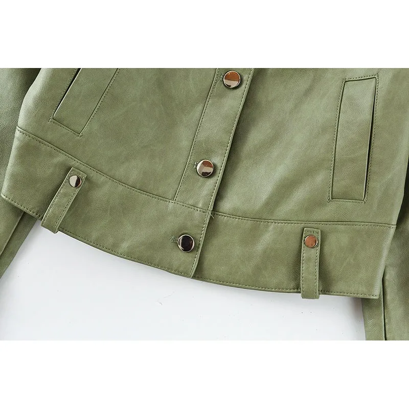 New 2021 Autumn Faux Pu Leather Short Jacket Women Vintage Single Breasted Coat Female Overcoat Motorcycle Blue Biker Outerwear
New 2021 Autumn Faux Pu Leather Short Jacket Women Vintage Single Breasted Coat Female Overcoat Motorcycle Blue Biker Outerwear