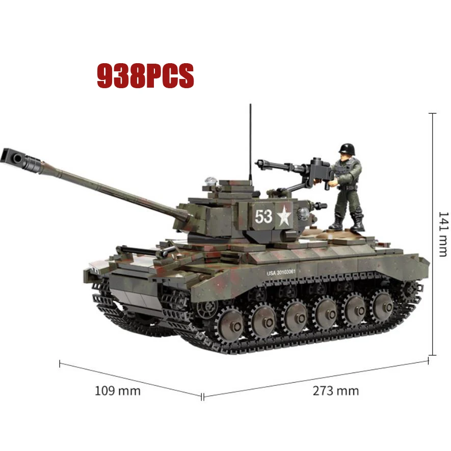 world war military United States M26 Heavy Tank mega block ww2 1:35 scale army figures building bricks toys for boys gifts
world war military United States M26 Heavy Tank mega block ww2 1:35 scale army figures building bricks toys for boys gifts
