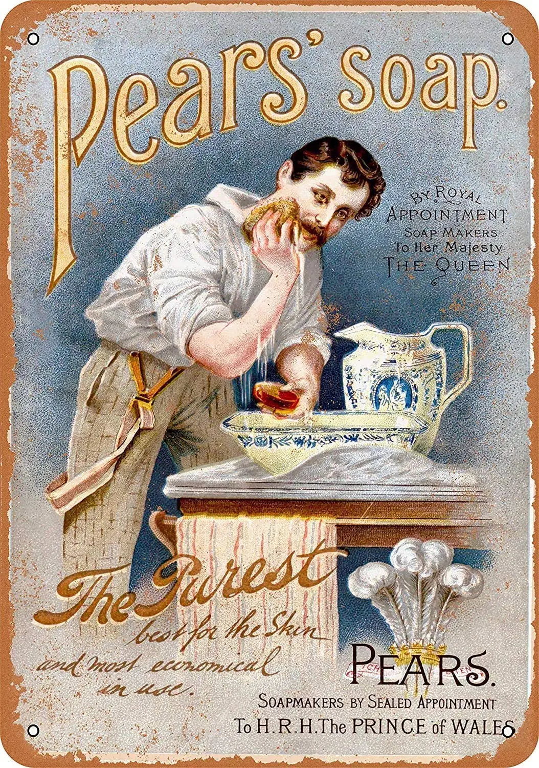 

Yousigns 1888 Pear's Soap Metal Tin Sign 12 X 8 Inches Retro Vintage Decor