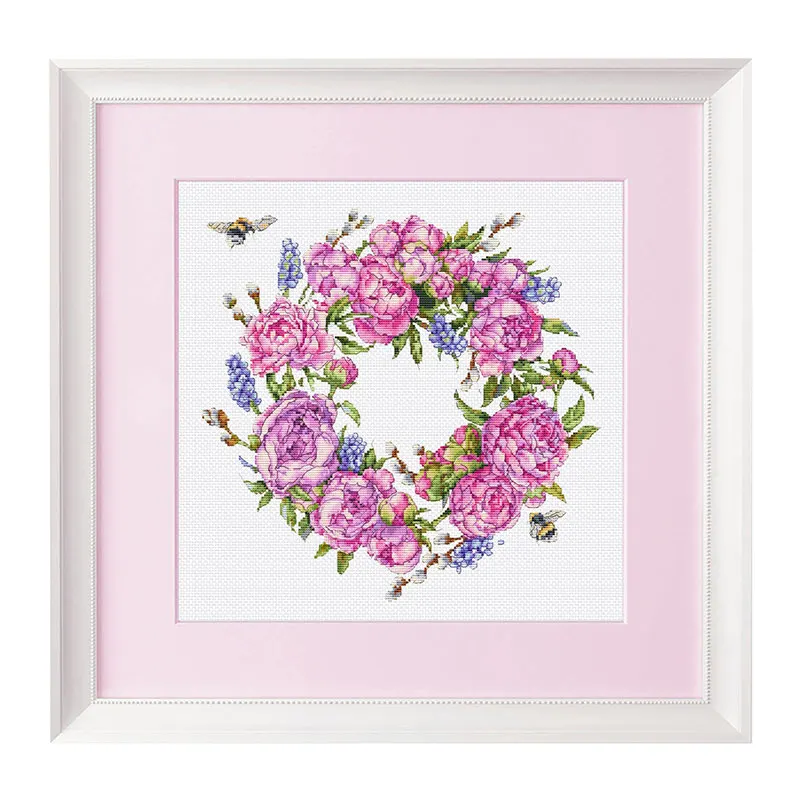 Living Room Flower Fishxx Home Hand Embroidery B1560 Little Bee And Peony Wreath Cross Stitch Kit Decorative Painting 
Living Room Flower Fishxx Home Hand Embroidery B1560 Little Bee And Peony Wreath Cross Stitch Kit Decorative Painting