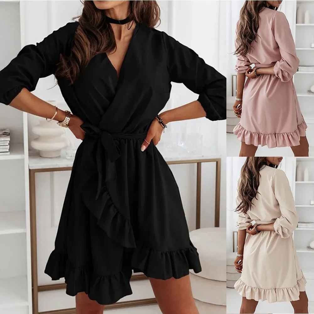 Oversize Women Solid Ruffle Short Dress White Triangle Neckline Office OL Long Sleeve Minimalist Bussiness Mini Cupcake Dress 3x
Oversize Women Solid Ruffle Short Dress White Triangle Neckline Office OL Long Sleeve Minimalist Bussiness Mini Cupcake Dress 3x