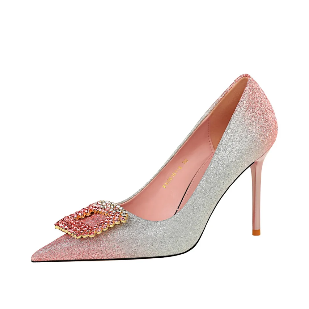 Blingbling Sexy Party Club Female Shoes 9.5cm High Heels Shallow Pointed Toe Color-gradient Ladies Work Pumps Women Dress Shoes
Blingbling Sexy Party Club Female Shoes 9.5cm High Heels Shallow Pointed Toe Color-gradient Ladies Work Pumps Women Dress Shoes