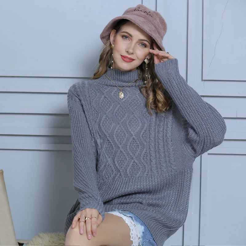 Large Women Lantern Sleeve Half High Neckline Sweater Women's Pullover Medium Length Solid Color Sweater
Large Women Lantern Sleeve Half High Neckline Sweater Women's Pullover Medium Length Solid Color Sweater