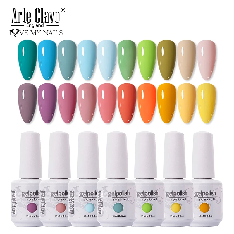 Arte Clavo 15ml Gel Nail Polish Semi Permanent New Colors Gel Polish Lamp Varnishes Soak Off Nail Art Manicure Base Top Coat
Arte Clavo 15ml Gel Nail Polish Semi Permanent New Colors Gel Polish Lamp Varnishes Soak Off Nail Art Manicure Base Top Coat