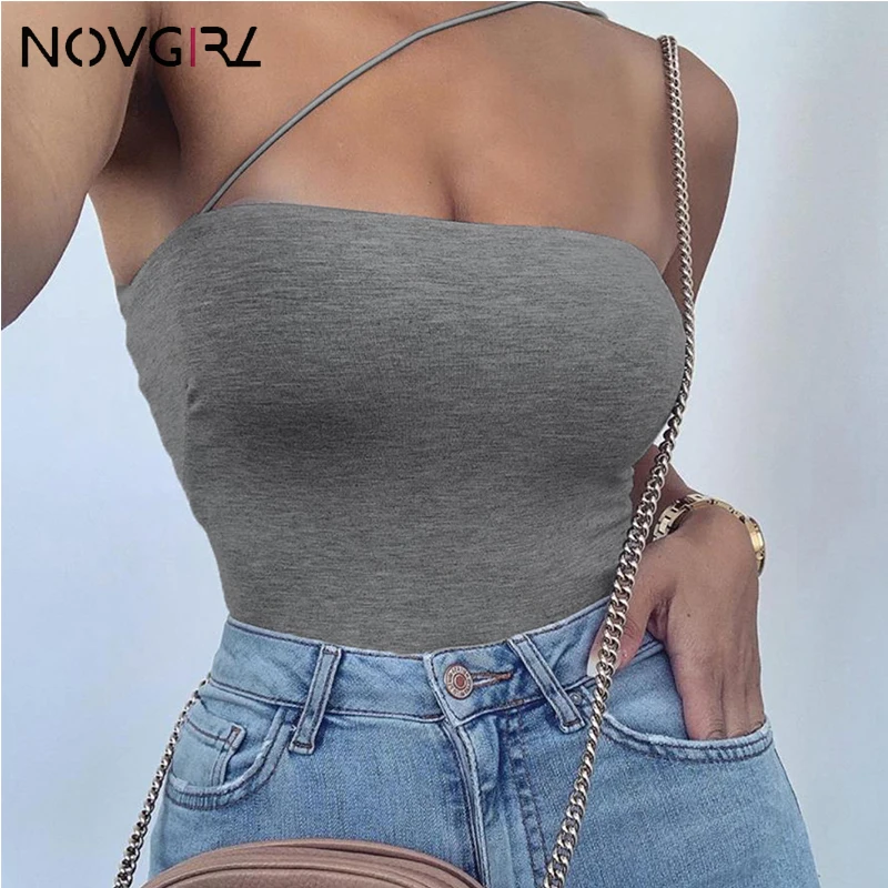 Novgirl Sexy Off Shoulder Strap Cotton Jumpsuit Women 2019 Backless Skinny Bodysuit Short Rompers Club Party Black Overalls | Женская