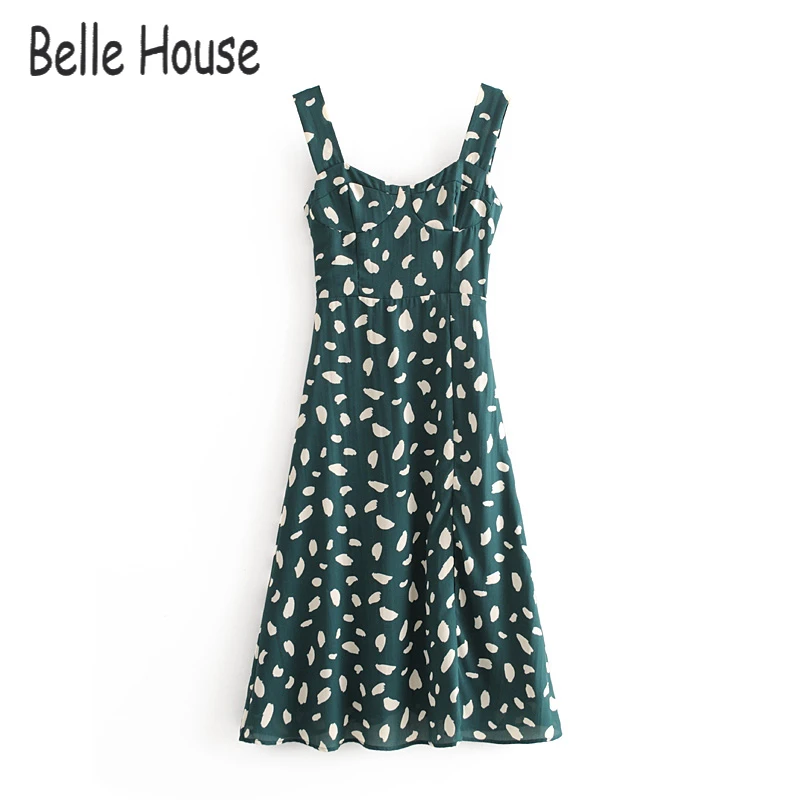Fashion Sleeveless V Neck Summer Dress New Women Vintage Dot Print Green Sexy Sling Lady Hem Slits A-Line Midi Chiffon NZ0182
Fashion Sleeveless V Neck Summer Dress New Women Vintage Dot Print Green Sexy Sling Lady Hem Slits A-Line Midi Chiffon NZ0182