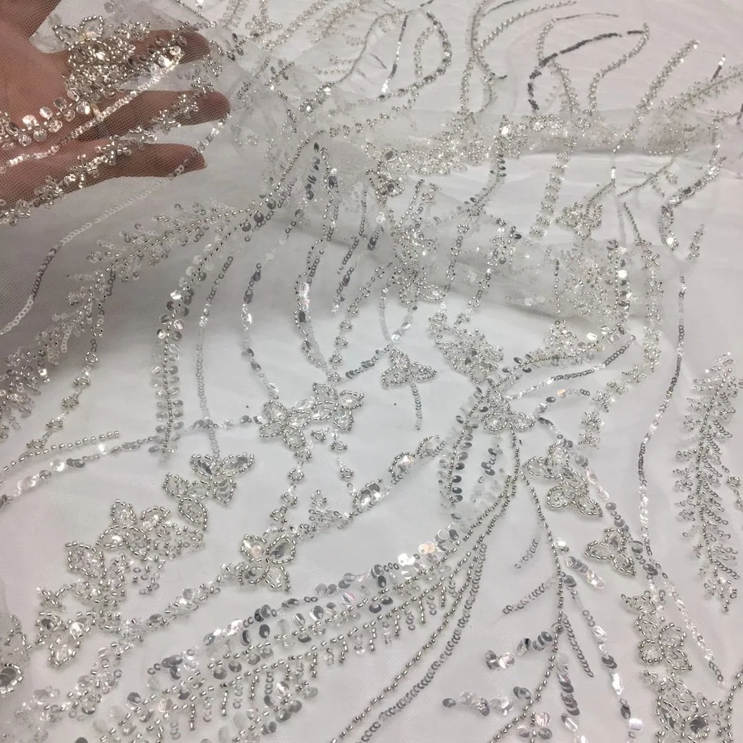 Luxury Handmade Beaded Lace Fabric Embroidery French Mesh Sequins Latest African Tulle Mesh Lace Fabric Sewing XX4592
Luxury Handmade Beaded Lace Fabric Embroidery French Mesh Sequins Latest African Tulle Mesh Lace Fabric Sewing XX4592