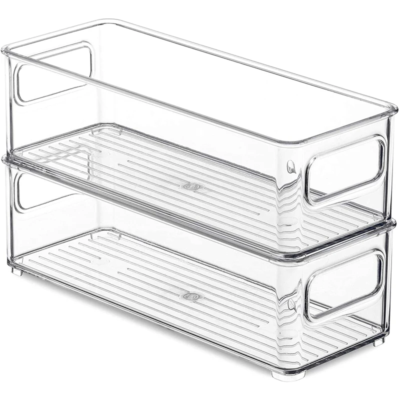 Set of 8 Stackable Plastic Food Storage Bins - Refrigerator Organizer with Handles for Pantry, Fridge, Freezer, Kitchen
Set of 8 Stackable Plastic Food Storage Bins - Refrigerator Organizer with Handles for Pantry, Fridge, Freezer, Kitchen