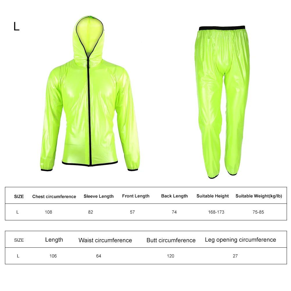 Unisex Outdoor Windproof Waterproof Rainwear Suits Cycling Sports Rain Coat Pants (L)
Unisex Outdoor Windproof Waterproof Rainwear Suits Cycling Sports Rain Coat Pants (L)