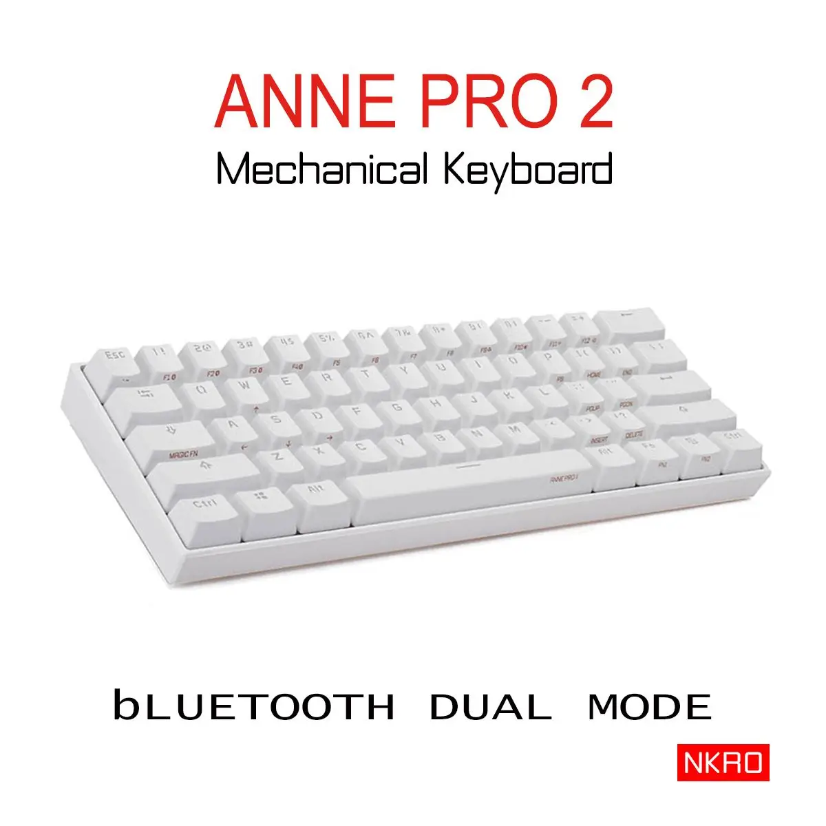 Миниатюрная механическая клавиатура Anne Pro 2 NKRO с bluetooth 5.0 Type-C RGB 60% Gateron Kailh