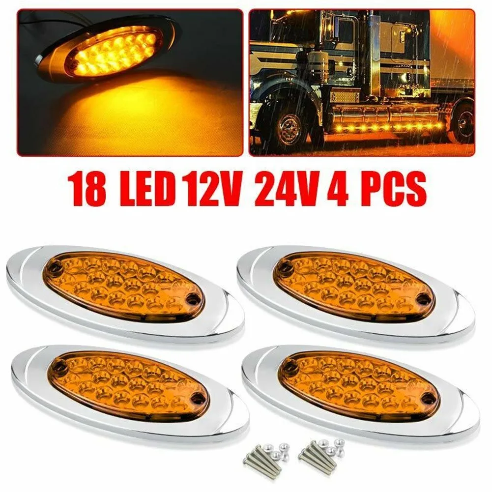 4pcs 6.5 Inch 12-24V Amber LED Side Marker Indicator Light Truck Trailer Turn Signal Lamp Rear Tail Lights Van RV Vehicle Parts
4pcs 6.5 Inch 12-24V Amber LED Side Marker Indicator Light Truck Trailer Turn Signal Lamp Rear Tail Lights Van RV Vehicle Parts