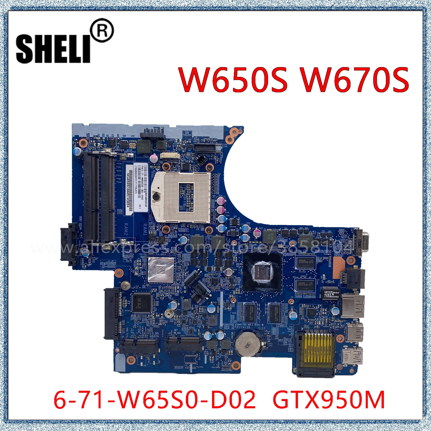 Материнская плата SHELI для ноутбука CLEV0 W650S W650SC W670S W670SR W670SC GTX950M 6-71-W65S0-D02
Материнская плата SHELI для ноутбука CLEV0 W650S W650SC W670S W670SR W670SC GTX950M 6-71-W65S0-D02