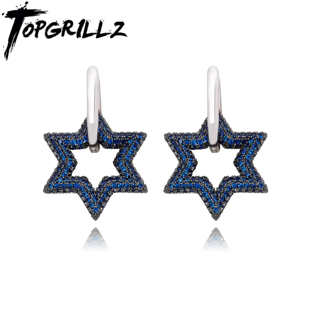 TOPGRILLZ 5 Color Five-pointed Star Earrings Earrings Iced Cubic Zirconia Earrings Hip Hop Fashion Jewelry For Gift Minimalist 
TOPGRILLZ 5 Color Five-pointed Star Earrings Earrings Iced Cubic Zirconia Earrings Hip Hop Fashion Jewelry For Gift Minimalist