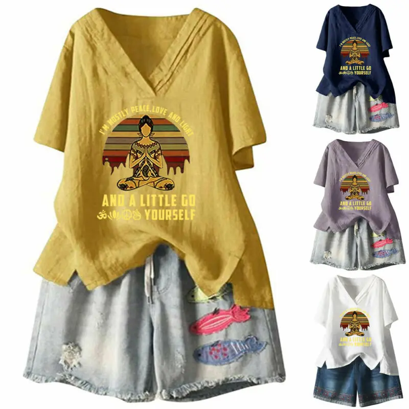 Retro Tops Women t Shirt Summer 2021 Short Sleeve V Neck T Shirt Ladies Top Casual Loose t Shirts
Retro Tops Women t Shirt Summer 2021 Short Sleeve V Neck T Shirt Ladies Top Casual Loose t Shirts