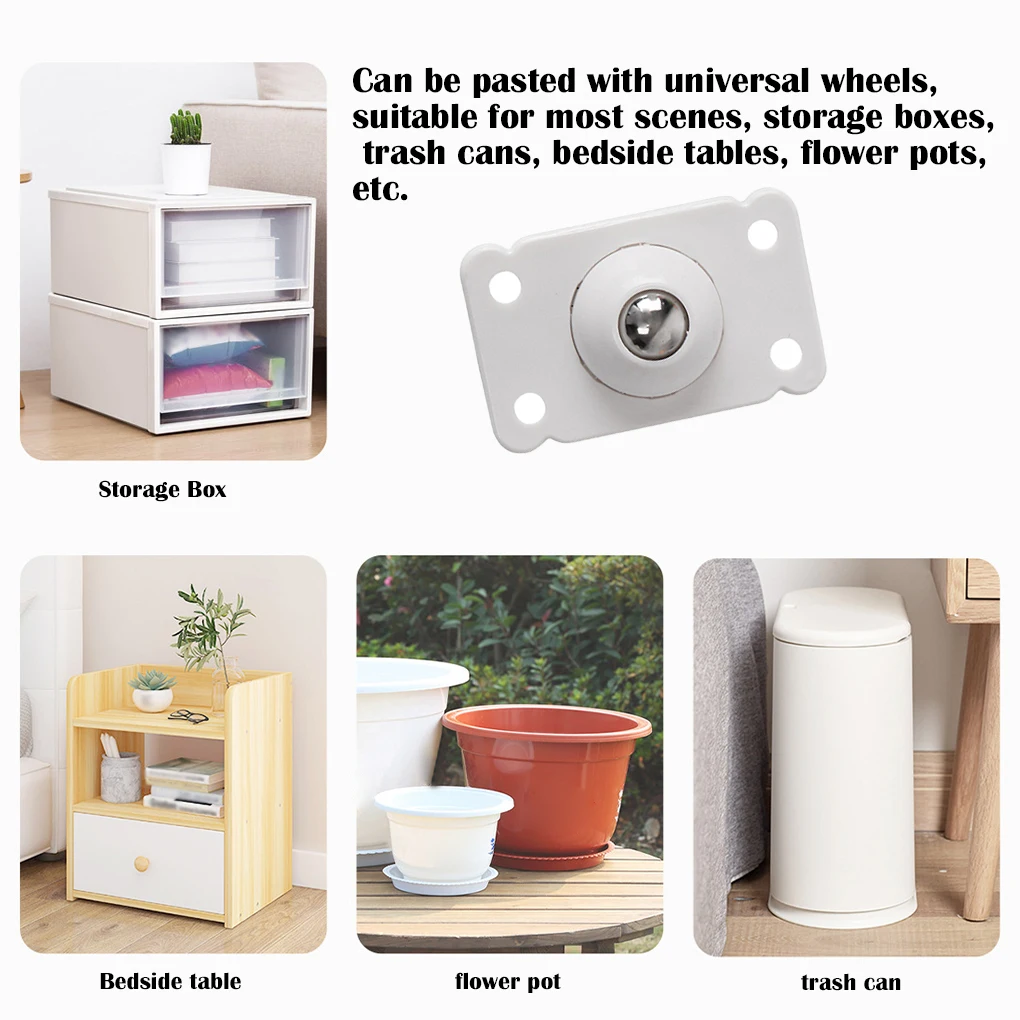High Quality 4PCS/Set Universal Wheel 360° Rotatable Box Caster Roller Sticky Sliding Bin Pulley Wheel with Stainless Steel Ball 
High Quality 4PCS/Set Universal Wheel 360° Rotatable Box Caster Roller Sticky Sliding Bin Pulley Wheel with Stainless Steel Ball