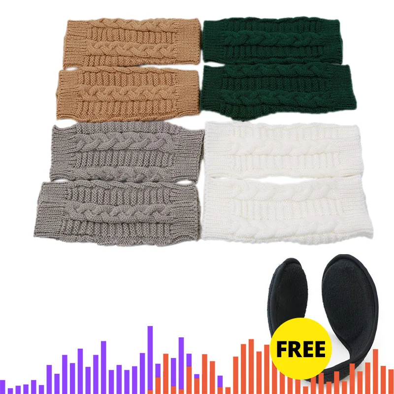 Fashion Knitted Fingerless Winter Gloves Soft Warm Finger Free Glove For Women Men Unisex with a Black Ear Muffs Free
Fashion Knitted Fingerless Winter Gloves Soft Warm Finger Free Glove For Women Men Unisex with a Black Ear Muffs Free