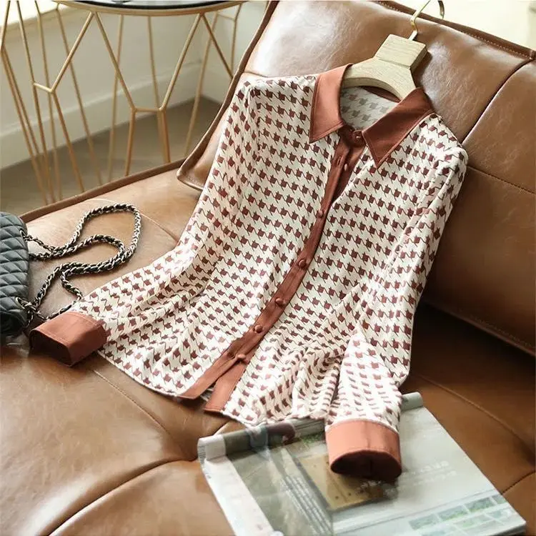 2021 Spring and Autumn Clothing New Color Match Loose Women's Wear British Long-sleeved Shirt Temperament Chiffon Shirt Shirt
2021 Spring and Autumn Clothing New Color Match Loose Women's Wear British Long-sleeved Shirt Temperament Chiffon Shirt Shirt