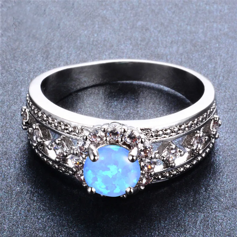 Vintage Female Blue White Opal Jewelry Classic Silver Color Wedding Rings For Women Luxury Round Crystal Hollow Engagement Ring
Vintage Female Blue White Opal Jewelry Classic Silver Color Wedding Rings For Women Luxury Round Crystal Hollow Engagement Ring