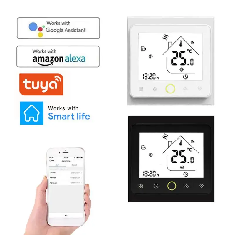ZigBee WiFi Smart Thermostat Temperature Controller For Alexa And Google Home For Water/Electric Floor Heating Water/Gas Boiler
ZigBee WiFi Smart Thermostat Temperature Controller For Alexa And Google Home For Water/Electric Floor Heating Water/Gas Boiler
