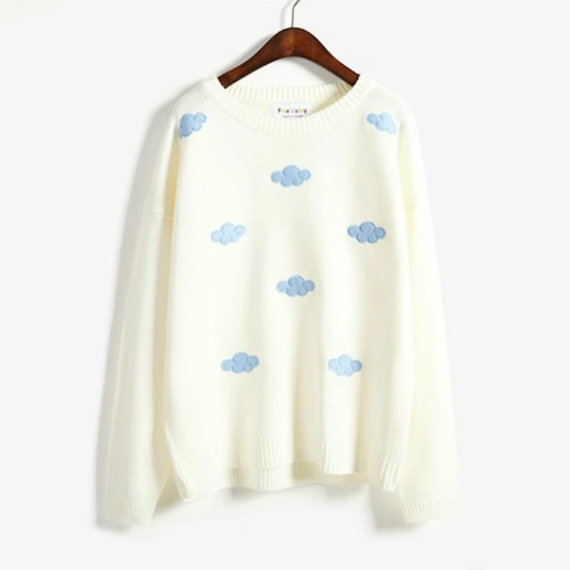 Autumn and winter new embroidery cloud sweater sweater super pink and sweet college style fashion all-match base for outer wear
Autumn and winter new embroidery cloud sweater sweater super pink and sweet college style fashion all-match base for outer wear